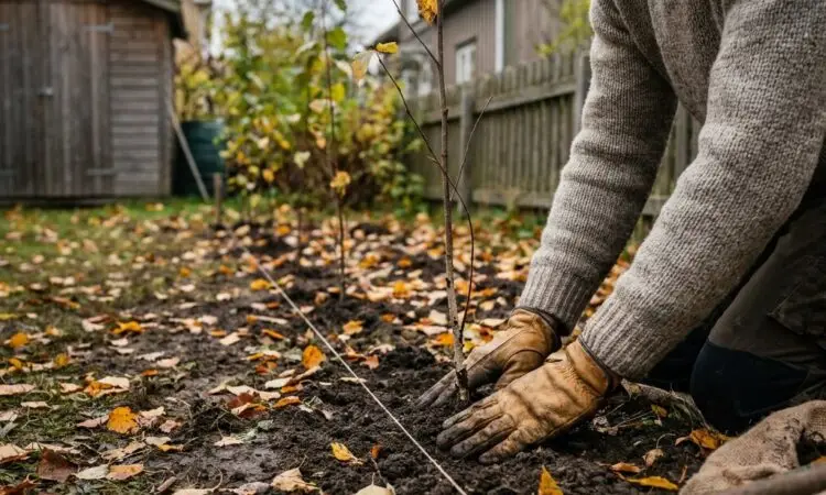 Plante hekk på høsten