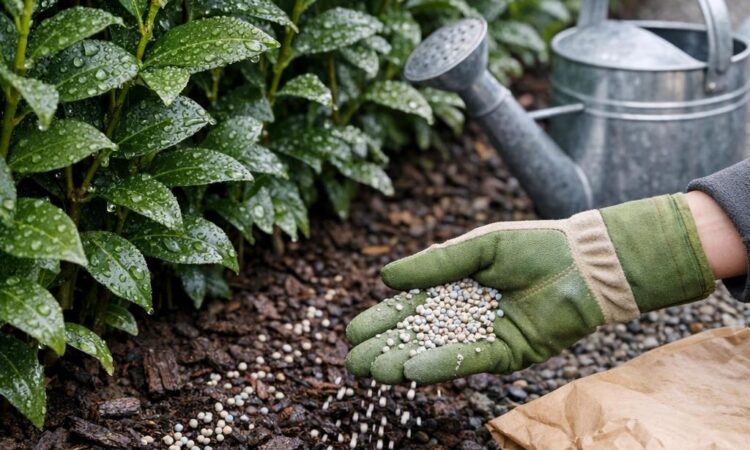 Gjødsling av vintergrønn hekk
