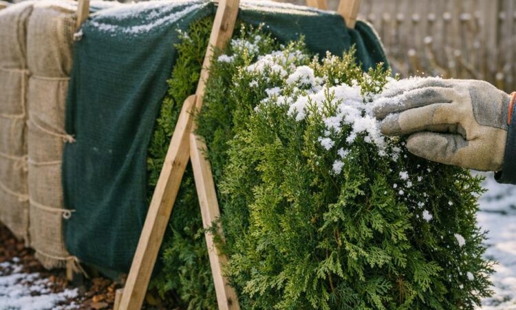 Overvintring av vintergrønn hekk