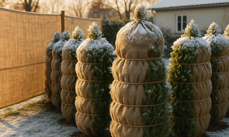 Vinterbeskyttelse for vintergrønne hekker