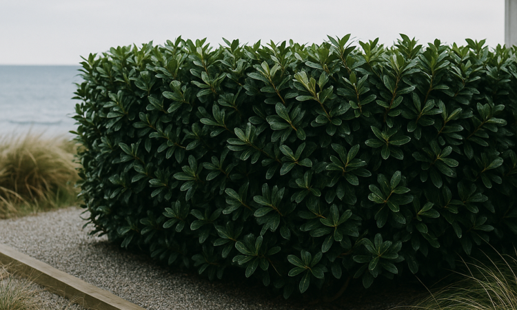 Vintergrønn hekk ved kysten